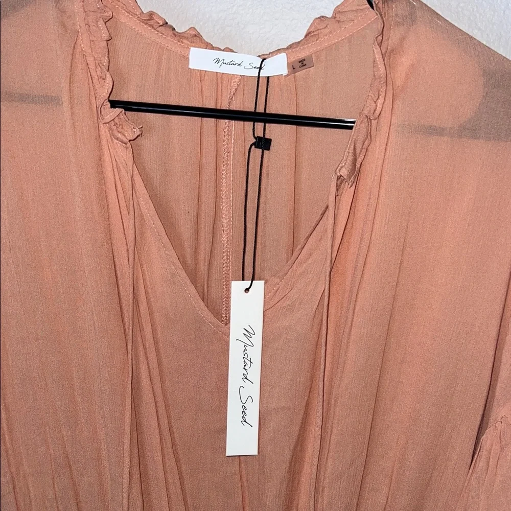 Mustard Seed Peach Ruffled Dress - Picture 3 of 5